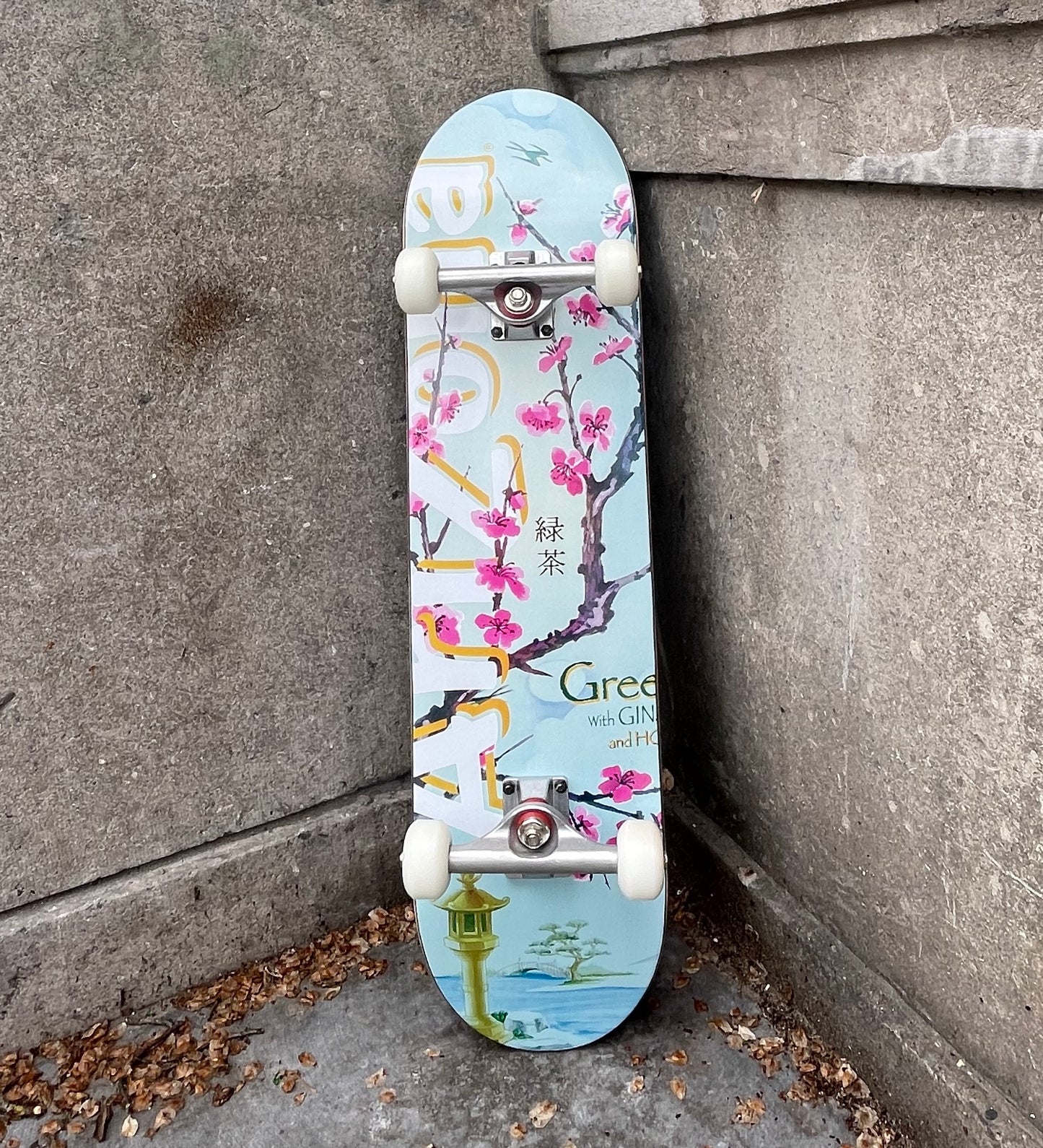 GREEN TEA COMPLETE SKATEBOARD DECK (with wheels)